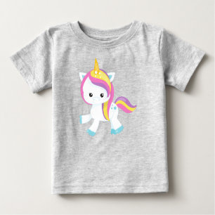 Rainbow Unicorn, Cute Unicorn, Star, Magic Unicorn Baby T-Shirt