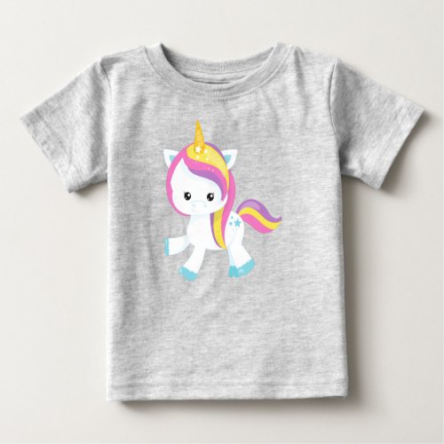 Rainbow Unicorn Cute Unicorn Star Magic Unicorn Baby T_Shirt