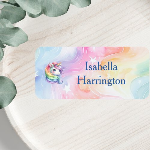 Rainbow Unicorn Design with Custom Name Labels