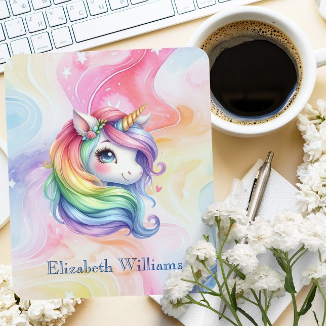 Rainbow Unicorn Design with Custom Name Mouse Pad (Creator Uploaded)