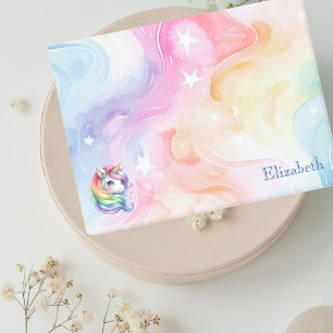 Rainbow Unicorn Design with Custom Name Post-it Notes