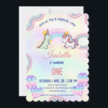 Rainbow Unicorn & Dinosaur Friends Birthday Party Invitation<br><div class="desc">Rainbow Unicorn & Dinosaur Friends Birthday Party</div>