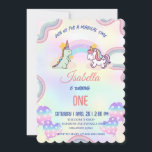 Rainbow Unicorn & Dinosaur Friends Birthday Party Invitation<br><div class="desc">Rainbow Unicorn & Dinosaur Friends Birthday Party</div>