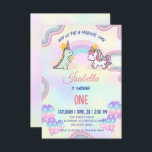 Rainbow Unicorn & Dinosaur Friends Birthday Party Thank You Card<br><div class="desc">Cute Watercolor Rainbow Unicorn & Dinosaur Friends Birthday Party</div>
