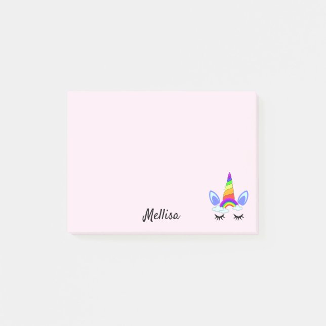 Rainbow Unicorn DIY Your Name Notes (Front)