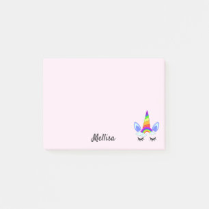 Rainbow Unicorn DIY Your Name Post-it Notes