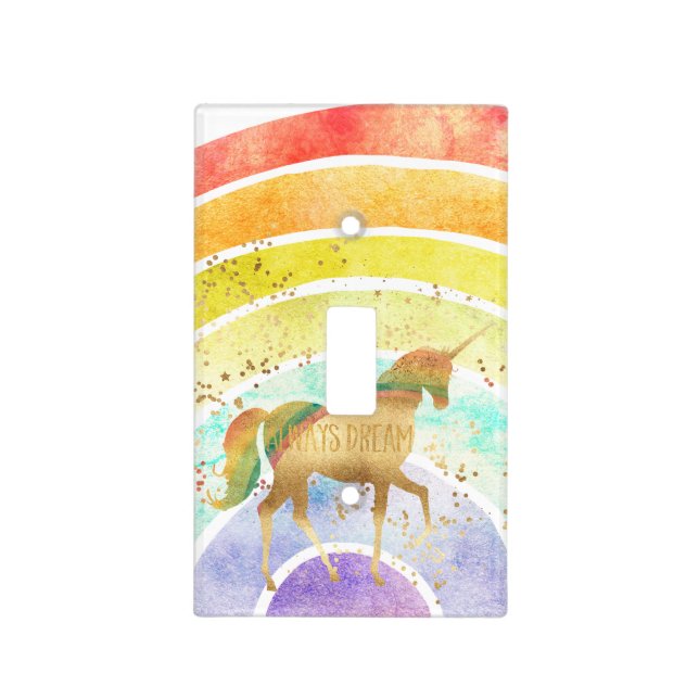Rainbow Unicorn Dream Light Switch Cover (Front)