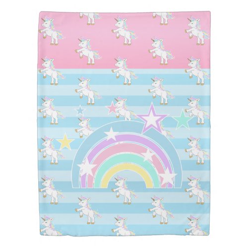 Rainbow Unicorn Duvet Cover