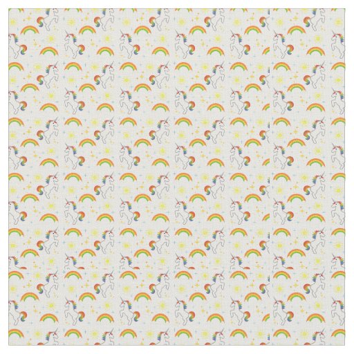 Rainbow Unicorn Fabric
