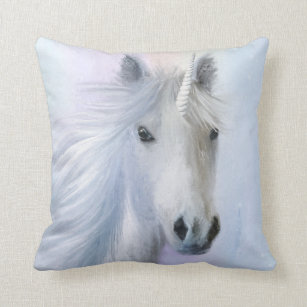 Rainbow Unicorn Fantasy Fine Art Pillow