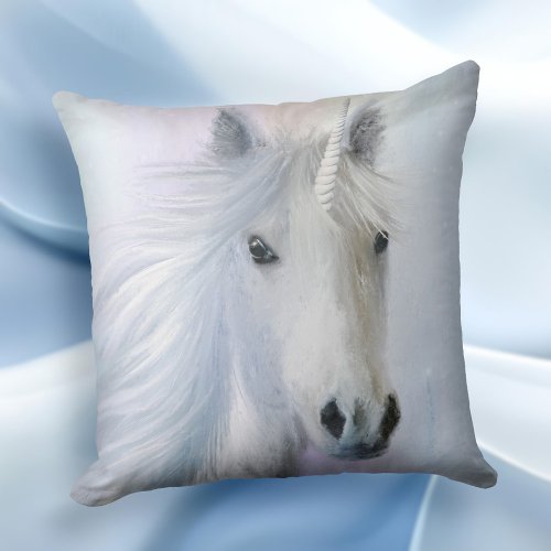 Rainbow Unicorn Fantasy Fine Art Pillow