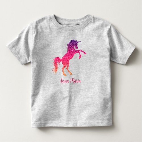 Rainbow Unicorn Faux Glitter Magical Sparkle Toddl Toddler T_shirt