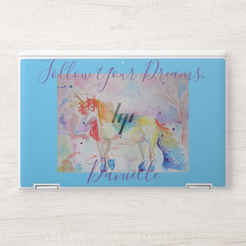 Rainbow Unicorn Follow Your Dreams Laptop Skin