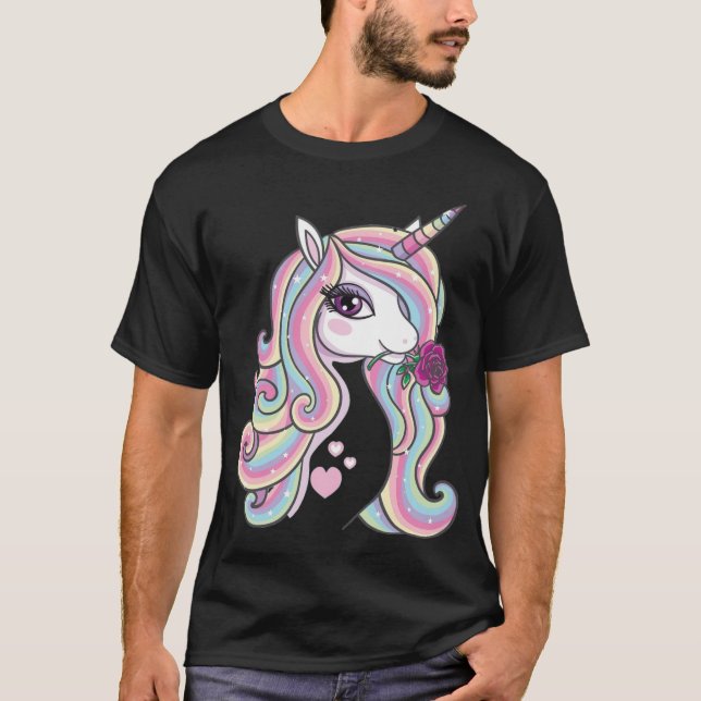 Rainbow Unicorn geek  T-Shirt (Front)
