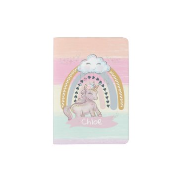 🦄Rainbow Unicorn Girl Custom Name Passport Holder