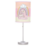 &#129412;rainbow Unicorn Girl Custom Name Table Lamp at Zazzle