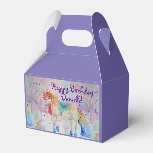 Rainbow Unicorn Girls Birthday Cake Favour Box