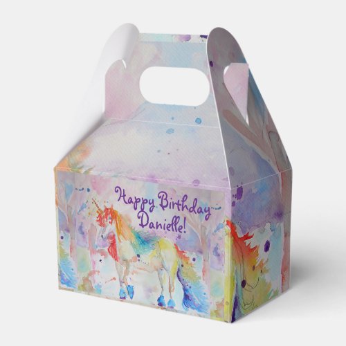 Rainbow Unicorn Girls Birthday Cake Favour Box