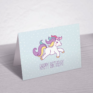 Rainbow Unicorn Girls Birthday Party Letterpress Thank You Card