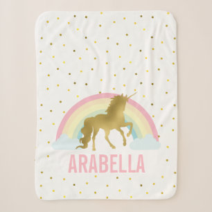 Rainbow Unicorn Girl's Sherpa Blanket
