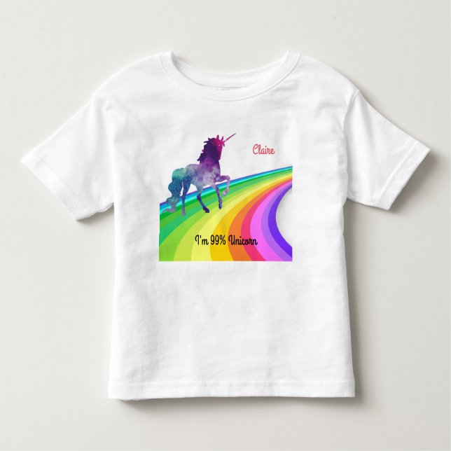 Rainbow Unicorn - Girl's T-shirt (Front)