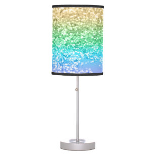 Rainbow Unicorn Glitter 2 (Faux Glitter) #pastel  Table Lamp