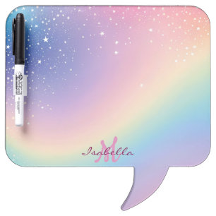 Rainbow Unicorn Glitter Dry Erase Board