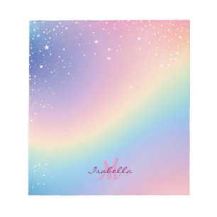 Rainbow Unicorn Glitter Notepad
