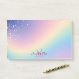 Rainbow Unicorn Glitter Post-it Notes