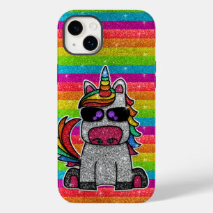 Rainbow Unicorn Glitter Sparkly Gold Sparkles Case-Mate iPhone 14 Plus Case