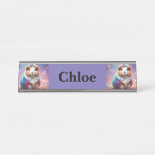 Rainbow Unicorn Guinea Pig, Desk Name Plate