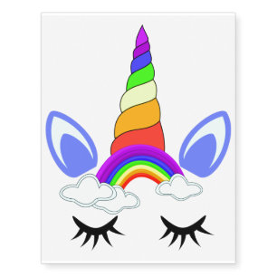 RAINBOW UNICORN HEAD TEMPORARY TATTOO