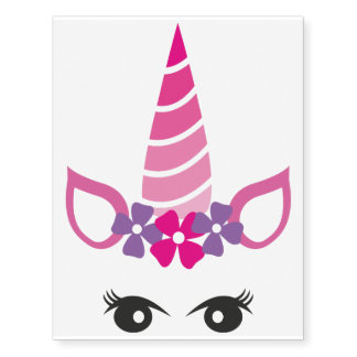 RAINBOW UNICORN HEAD TEMPORARY TATTOO