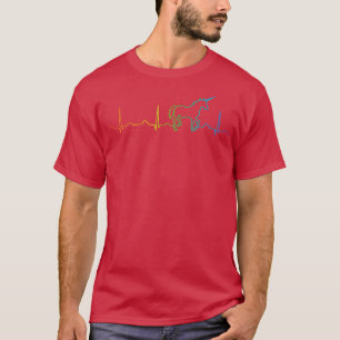 Rainbow Unicorn Heartbeat , Funny Cute LGBTQ Pride T-Shirt