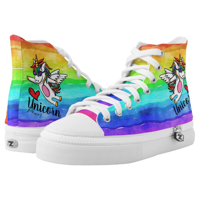 Rainbow Unicorn High-Top Sneakers 