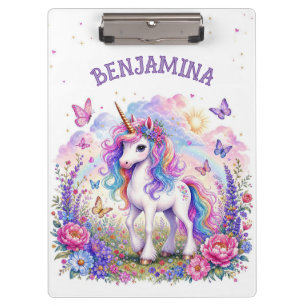 Rainbow Unicorn Homework and Classroom Organizer Clipboard