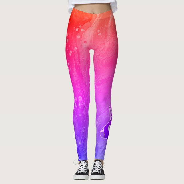 Rainbow unicorn horse leggings (Front)