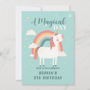 Rainbow Unicorn Invitation