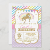Rainbow Unicorn Invitation Birthday Party Invite (Front)