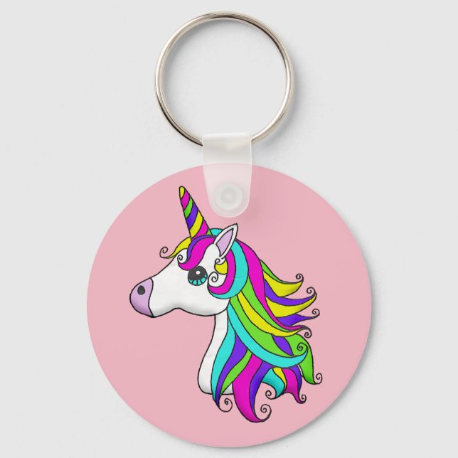 Rainbow Unicorn Key Chain (Front)