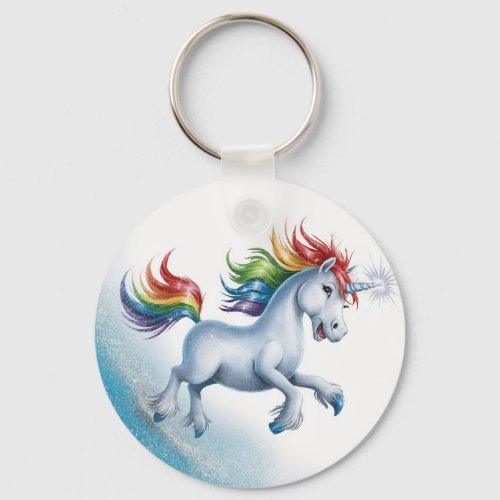 Rainbow Unicorn Keyring