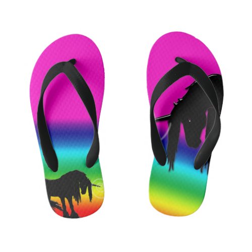 Rainbow Unicorn Kids Flip Flops