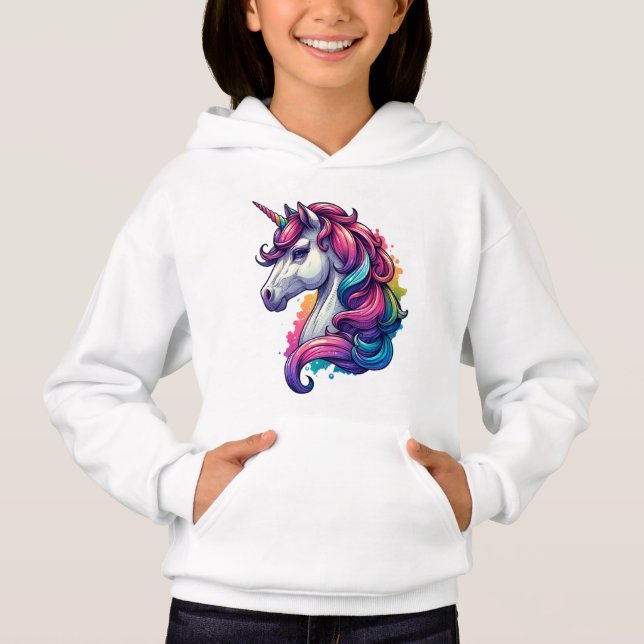 Rainbow Unicorn Kids Hoodie – Magical Comfort and  (Front)