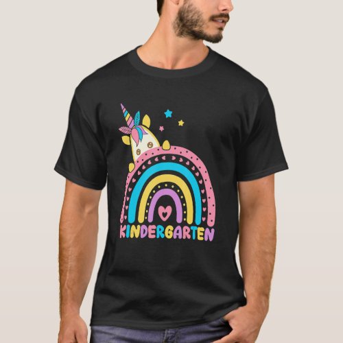 Rainbow Unicorn Kindergarten Teacher First Day Of  T_Shirt