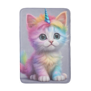 Rainbow Unicorn Kitten Bath Mat
