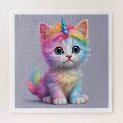 Rainbow Unicorn Kitten Jigsaw Puzzle