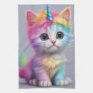 Rainbow Unicorn Kitten Kitchen Towel