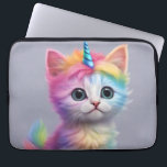 Rainbow Unicorn Kitten Laptop Sleeve<br><div class="desc">Cute Rainbow Unicorn Kitten.</div>