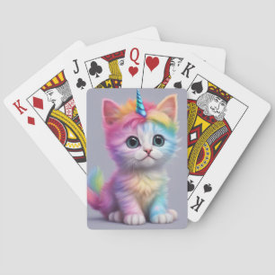 Rainbow Unicorn Kitten Poker Cards