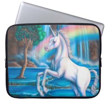 Rainbow Unicorn Lap Top Bag by gailgastfield at Zazzle